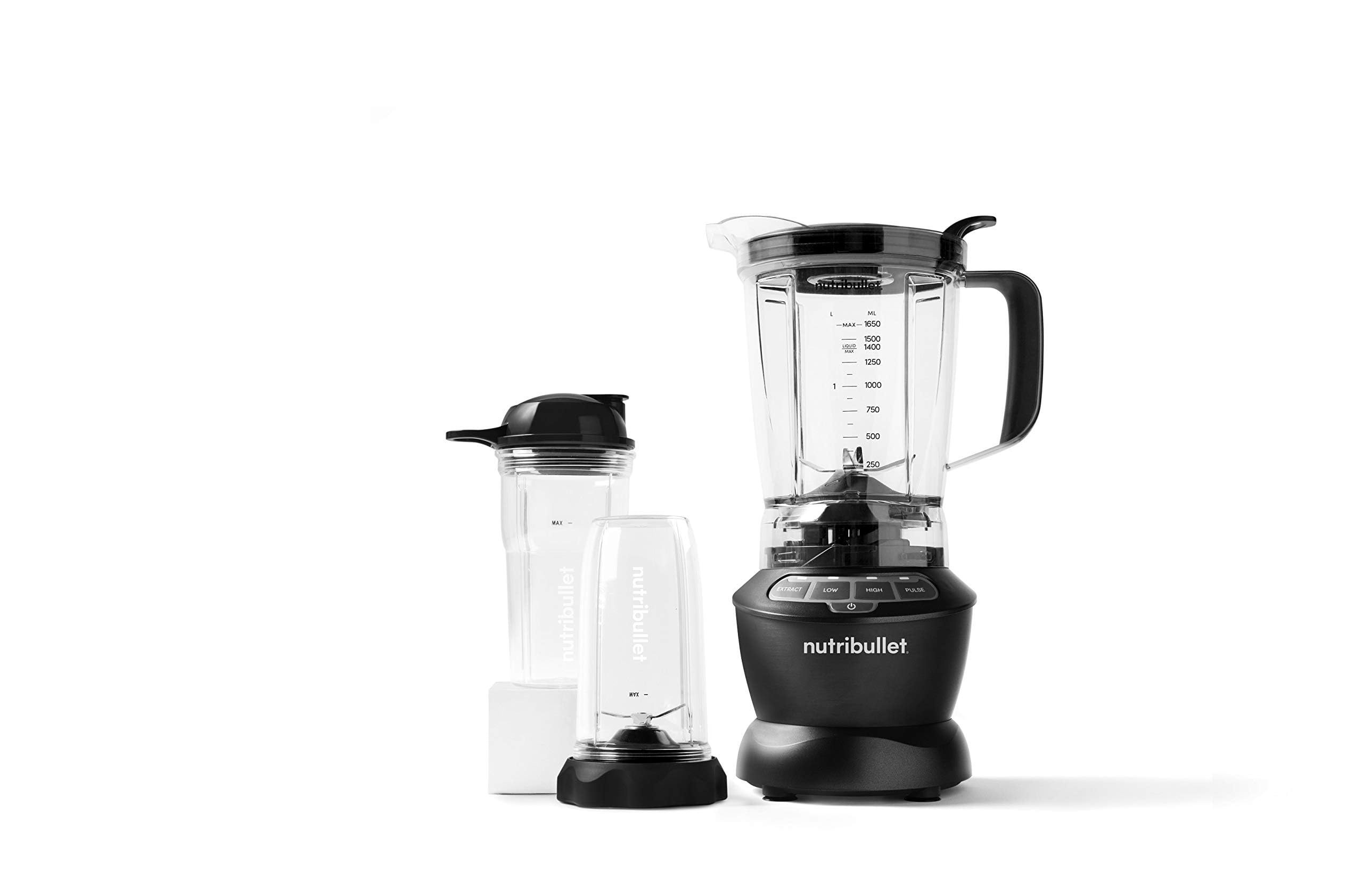 NutriBullet Full Size Blender + Combo , 7 Piece Set, Multi-Function High Speed Blender, Mixer System with Nutrient Extractor, Smoothie Maker, Dark Grey, 1000 Watts خلاط بالحجم الكامل عالي السرعة متعدد الوظائف من نوتري بوليت بقدرة 1000 واط NutriBullet Full Size Blender + Combo , 7 Piece Set, Multi-Function High Speed Blender, Mixer System with Nutrient Extractor, Smoothie Maker, Dark Grey, 1000 Watts خلاط بالحجم الكامل عالي السرعة متعدد الوظائف من نوتري بوليت بقدرة 1000 واط